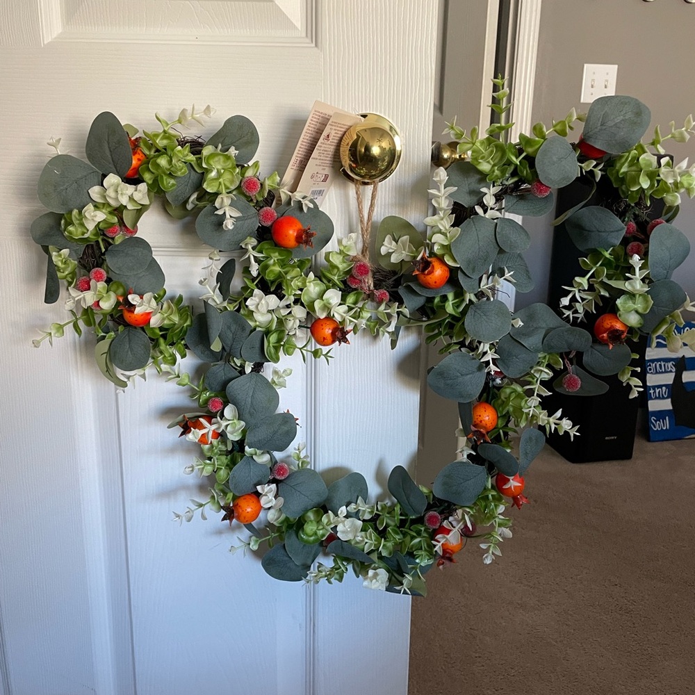 Mickey Festive Green and Orange Holiday Wreath